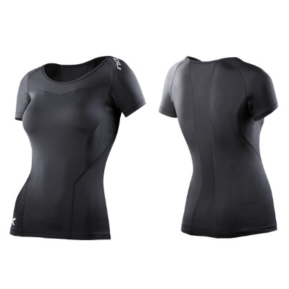 2XU Compressie Top korte-arm zwart dames WA2269a